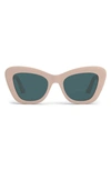 Dior Bobby 52mm Cat Eye Sunglasses In Shiny Pink / Green