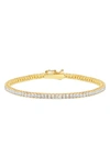 Crislu Cubic Zirconia Tennis Bracelet In Gold