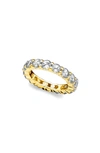 Crislu Cubic Zirconia Eternity Ring In Gold