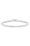 Crislu Princess Cubic Zirconia Tennis Bracelet In Platinum