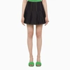 Bottega Veneta Black Stretch Wool Blend Mini Skirt In Blue