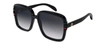 Gucci Gg1066s 001 Oversized Square Sunglasses With Gg Web In Grey