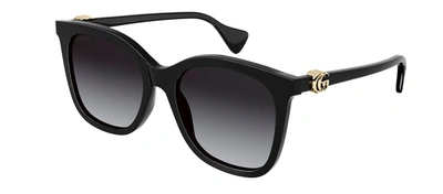 Gucci Gg1071s 001 Cat Eye Sunglasses With Mini Running In Grey