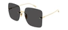 Gucci Gg1147s 001 Oversized Square Sunglasses With Pendant In Grey