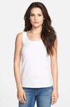 Nic + Zoe Petite Perfect Jersey Scoop-neck Tank In New Paper White