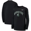 NIKE YOUTH NIKE BLACK MICHIGAN STATE SPARTANS ARCH & LOGO 2-HIT LONG SLEEVE T-SHIRT