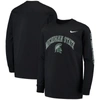 Nike Big Boys  Black Michigan State Spartans Arch And Logo 2-hit Long Sleeve T-shirt In Black