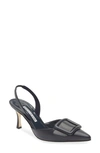 MANOLO BLAHNIK MAYSLI BUCKLE SLINGBACK PUMP