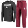 CONCEPTS SPORT CONCEPTS SPORT MAROON/HEATHERED CHARCOAL MONTANA GRIZZLIES METER LONG SLEEVE T-SHIRT & PANTS SLEEP S
