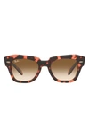 Ray Ban 52mm Clubmaster Sunglasses In Pink Havana/ Brown Gradient