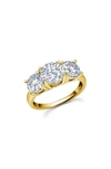Crislu 3-stone Cubic Zirconia Ring In Gold
