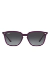 Ray Ban 55mm Gradient Square Sunglasses In Opal Violet/ Gradient Grey