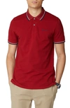 Ben Sherman Signature Tipped Organic Cotton Piqué Polo Shirt In Red