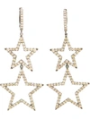 ROSA DE LA CRUZ burnished gold and brown diamond star earrings,66211035859