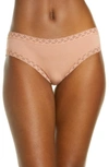 Natori Bliss Cotton Girl Briefs In Clay Rose