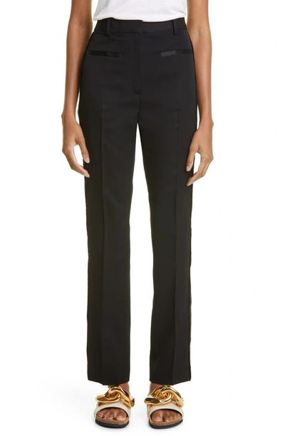 Jw Anderson Slim Fit Virgin Wool Tuxedo Trousers In Blue