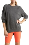 Zella Drew Crewneck Sweatshirt In Grey Medium Charcoal Heather