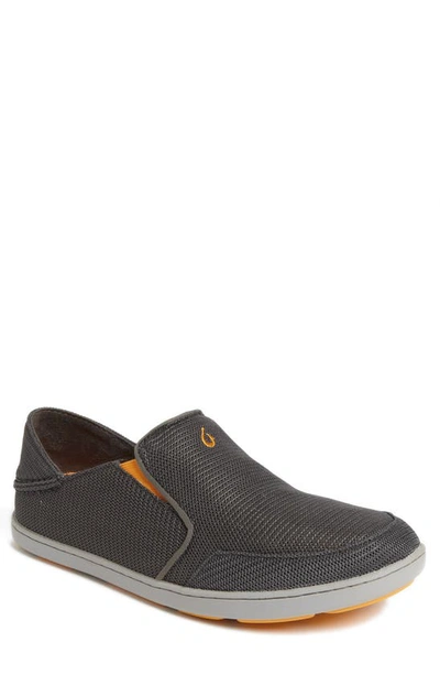 Olukai 'nohea' Mesh Slip-on In Dark Shadow/ Dark Shadow