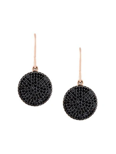 Astley Clarke Rose Gold Icon Black Diamond Earrings