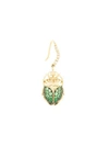 AURELIE BIDERMANN 18KT GOLD SCARAB TSAVORITE AND DIAMOND EARRING,BEEBO03UGV1111764087