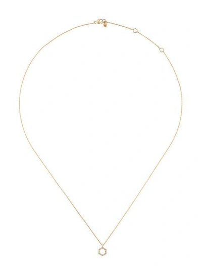 Astley Clarke 'honeycomb' Diamond Pendant Necklace In Metallic