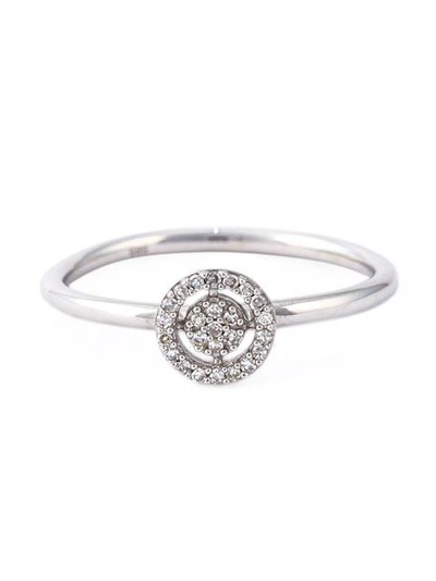 Astley Clarke White Gold Mini Icon Aura Diamond Ring In Metallic