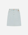 KENZO WMNS  BOKE FLOWER  CREST DENIM WORKWEAR MIDI SKIRT