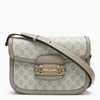 GUCCI 1955 HORSEBIT SMALL BEIGE AND WHITE CROSS-BODY BAG