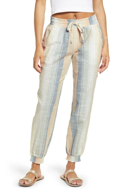 Rip Curl Classic Surf Stripe Cotton Pants In Light Blue