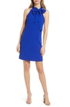 Vince Camuto Halter Tie Neck A-line Dress In Blue