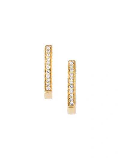 Wouters & Hendrix Gold Diamond Hoop Earrings In Metallic