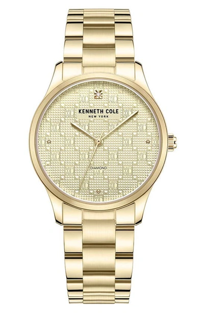 Kenneth Cole Classic Dress Watch With Stainless Steel Bracelet In Gold