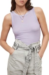 Allsaints Rina Rib Tank In Gentle Lavender