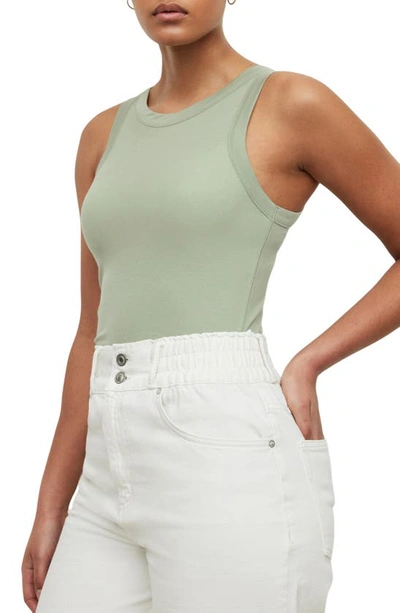 Allsaints Rina Rib Tank In Sage Green