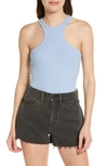 Allsaints Norma Halter Neck Bodysuit In Baby Blue