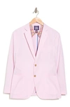 Savile Row Co Seersucker Blazer In Soft Red