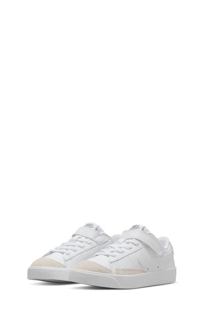 Nike Kids' Blazer Low '77 Low Top Sneaker In White/ Clear/ Pewter/ Aura