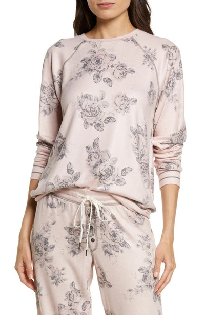 Pj Salvage La Vie En Rose Floral-print Long-sleeve Top In Pink Clay
