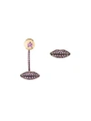 Delfina Delettrez 18kt Gold Lips Piercing Sapphire Earring In Metallic