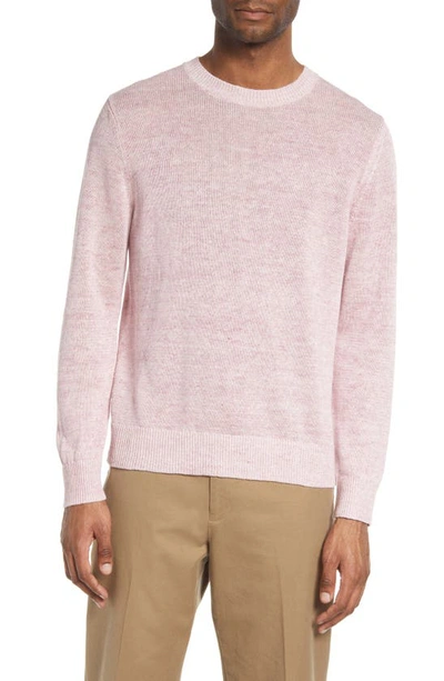 Vince Mélange Linen & Cotton Crewneck Jumper In Lt H Himalayan