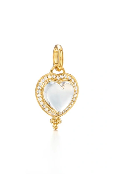 Temple St Clair Women's Cl White 18k Yellow Gold, Rock Crystal & Pavé Diamond Heart Pendant