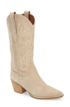 Jeffrey Campbell Dagget Cowboy Boot In Natural, Women's At Urban Outfitters In Sand Suede