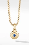 David Yurman Men's 18k Yellow Gold Blue Sapphire Evil Eye Amulet Pendant In Gold/ Sapphire