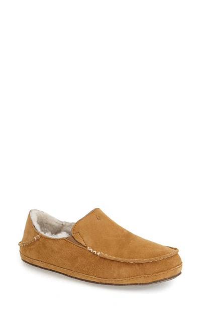 Olukai Nohea Nubuck Slipper In Tobacco/ Tobacco Leather