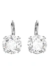 Swarovski Millenia Rhodium-plated Round-cut Crystal Earrings In White