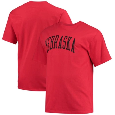 Champion Men's  Scarlet Nebraska Huskers Big And Tall Arch Team Logo T-shirt