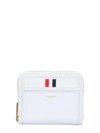 Thom Browne Zipped Compact Wallet In White
