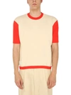 Sunnei T-shirt With Contrasting Profiles In Multicolor