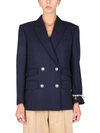 Alexander Mcqueen Women's Double-breasted Jacket In Blue