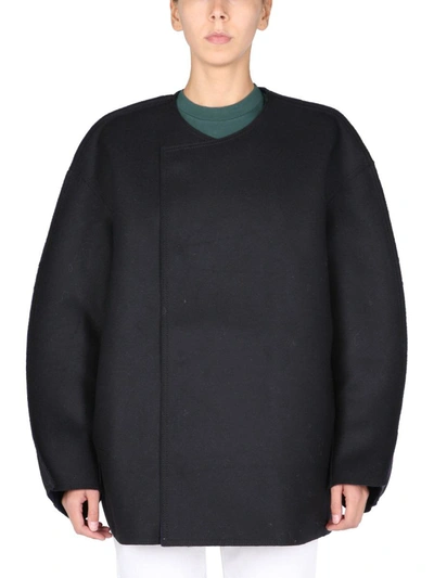 Sunnei Loose Fit Coat Unisex In Black